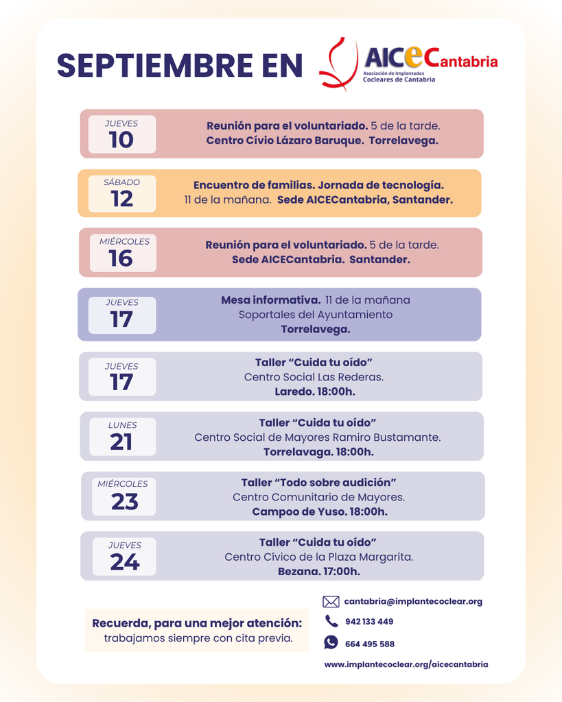 Este mes escuchamos a nuestros grupos de familia y voluntariado, para saber de primera mano sus necesidades y propuestas. También continuamos con nuestros asesoramientos, atención y difusión de charlas y talleres prácticos por toda Cantabria